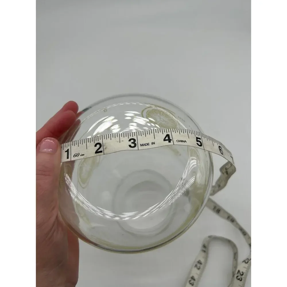 Pyrex 48 Oz Glass Carafe Pitcher Lemon Citrus Gold Vintage No Chips 6 Cup